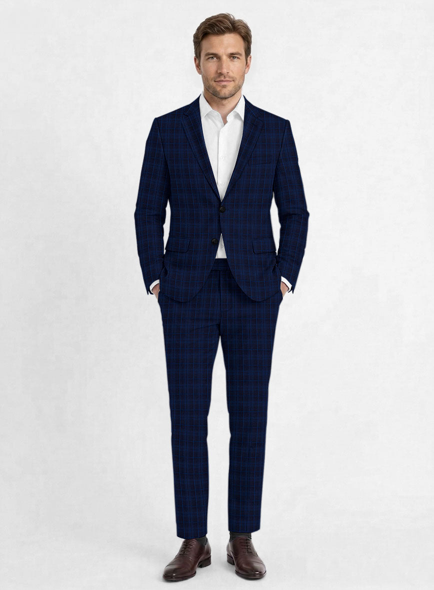 Reda Jagur Blue Checks Wool Suit - StudioSuits