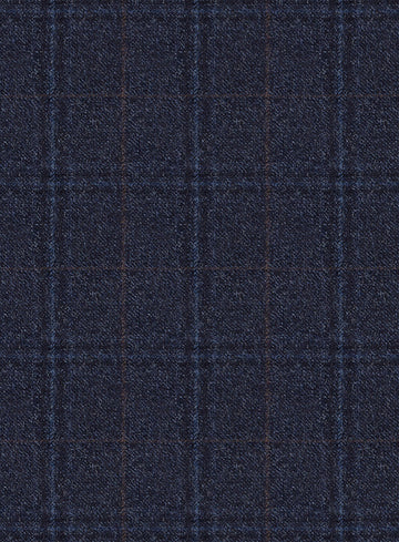 Reda Jeromi Dark Blue Checks Wool Jacket - StudioSuits