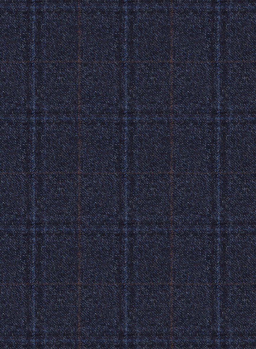 Reda Jeromi Dark Blue Checks Wool Jacket - StudioSuits