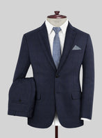 Reda Jeromi Dark Blue Checks Wool Suit - StudioSuits