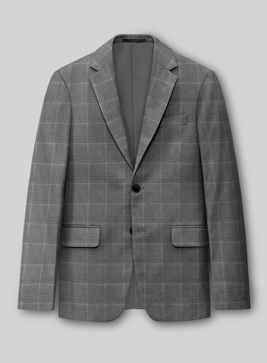 Reda Lindale Gray Checks Wool Jacket - StudioSuits