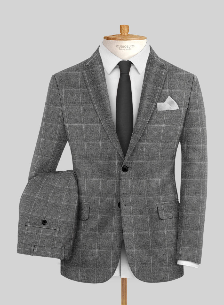 Reda Lindale Gray Checks Wool Suit - StudioSuits