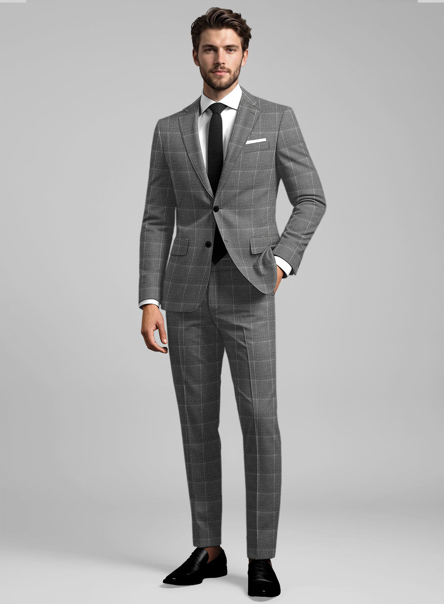 Reda Lindale Gray Checks Wool Suit - StudioSuits