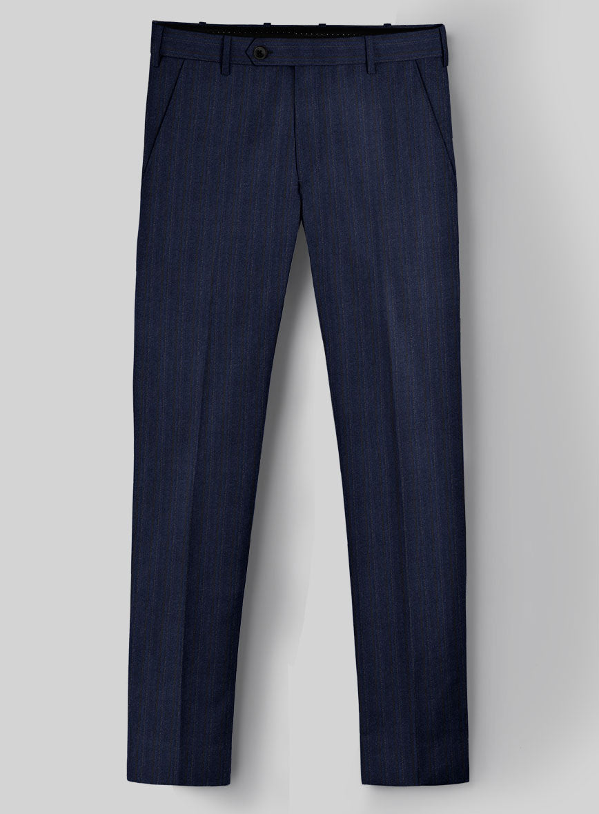Reda Liora Blue Stripe Wool Pants - StudioSuits