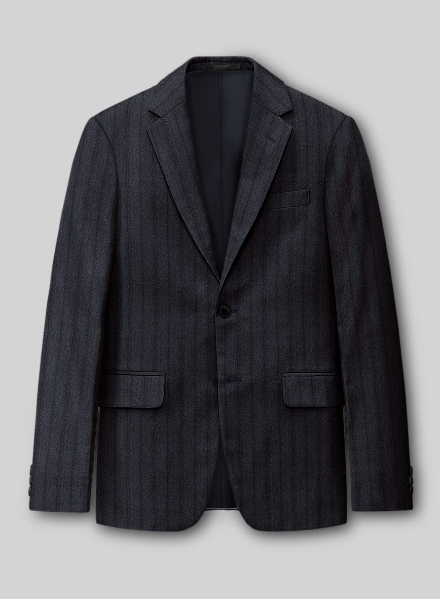 Reda Liora Charcoal Stripe Wool Jacket - StudioSuits