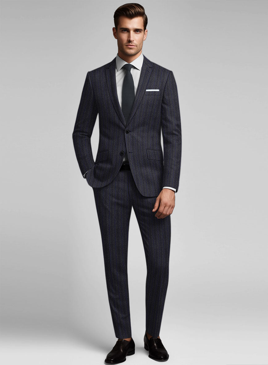 Reda Liora Charcoal Stripe Wool Suit - StudioSuits