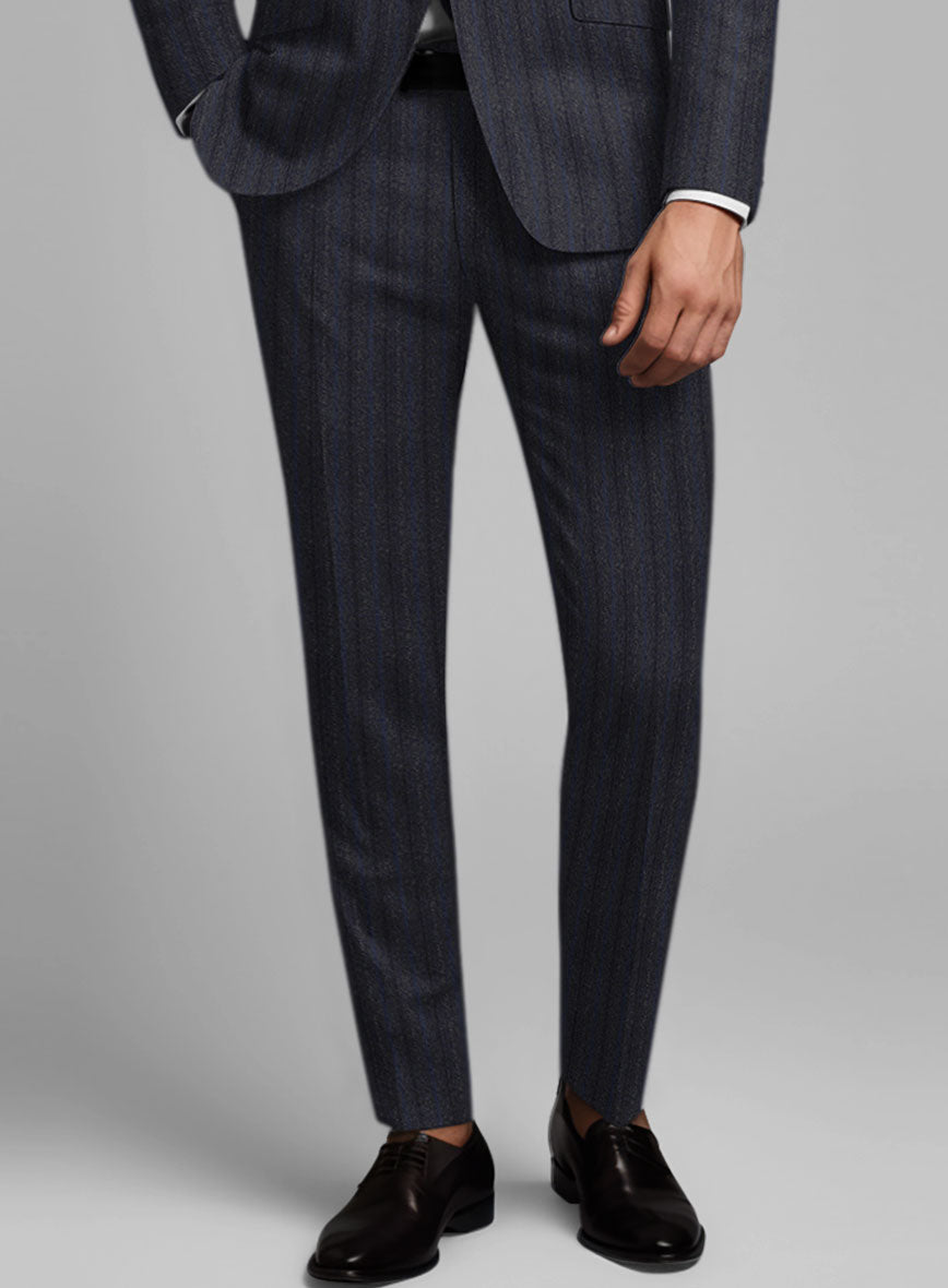 Reda Liora Charcoal Stripe Wool Suit - StudioSuits