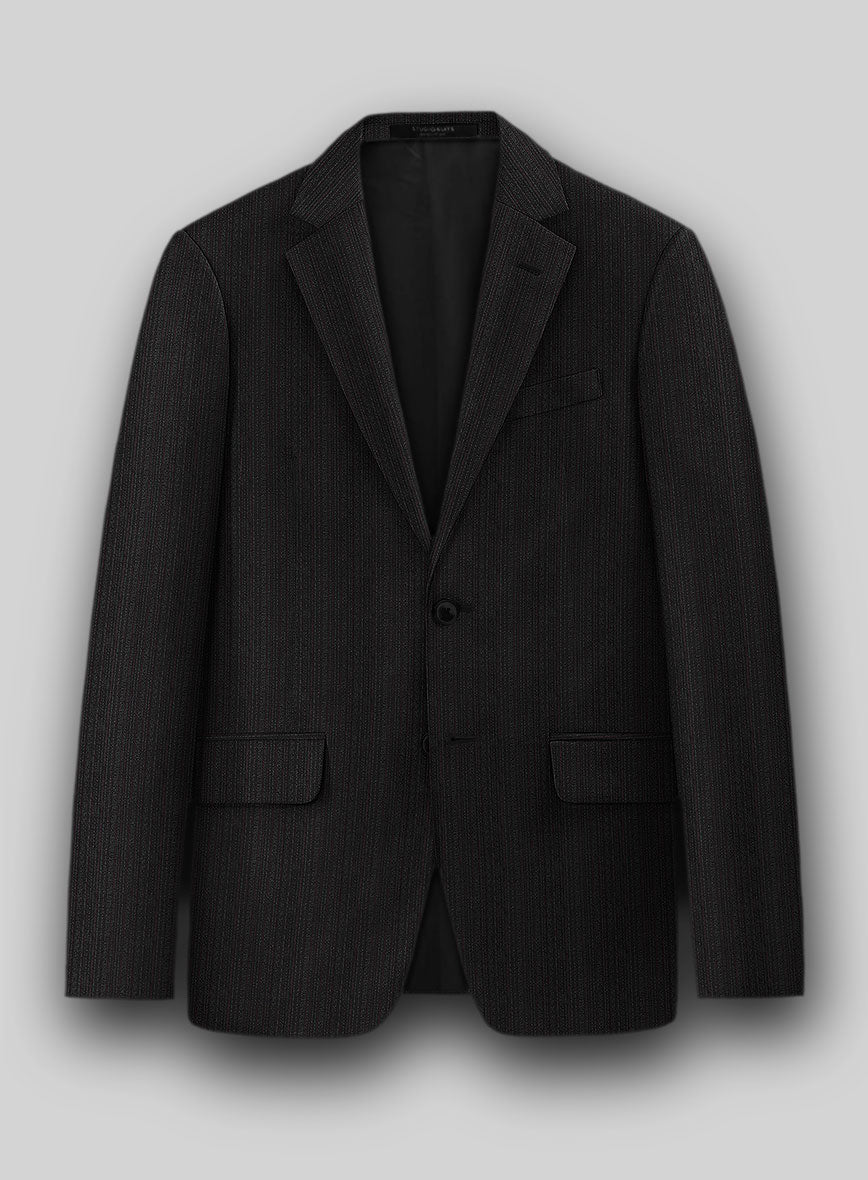 Reda Luman Black Stripe Wool Jacket - StudioSuits
