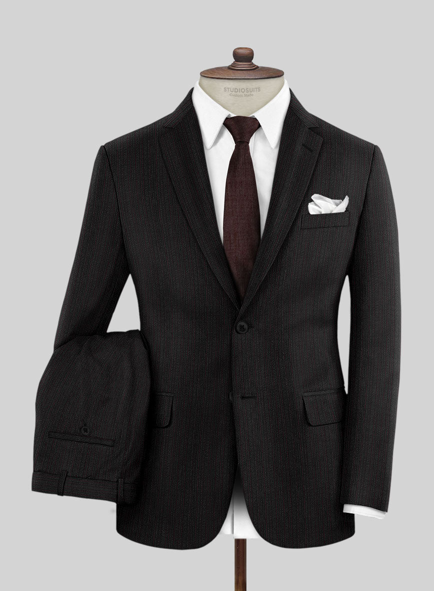 Reda Luman Black Stripe Wool Suit - StudioSuits