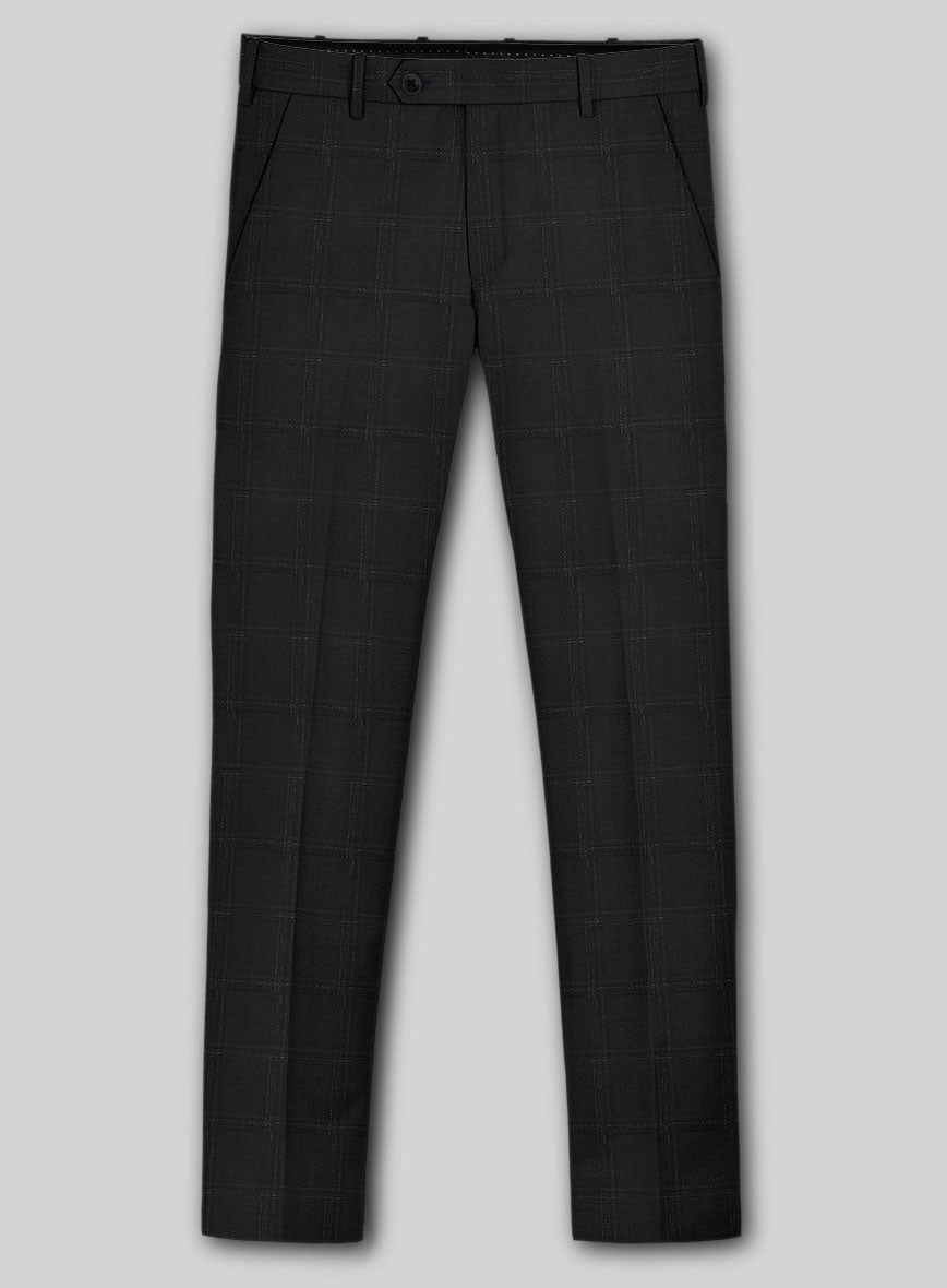 Reda Martes Black Checks Wool Pants - StudioSuits