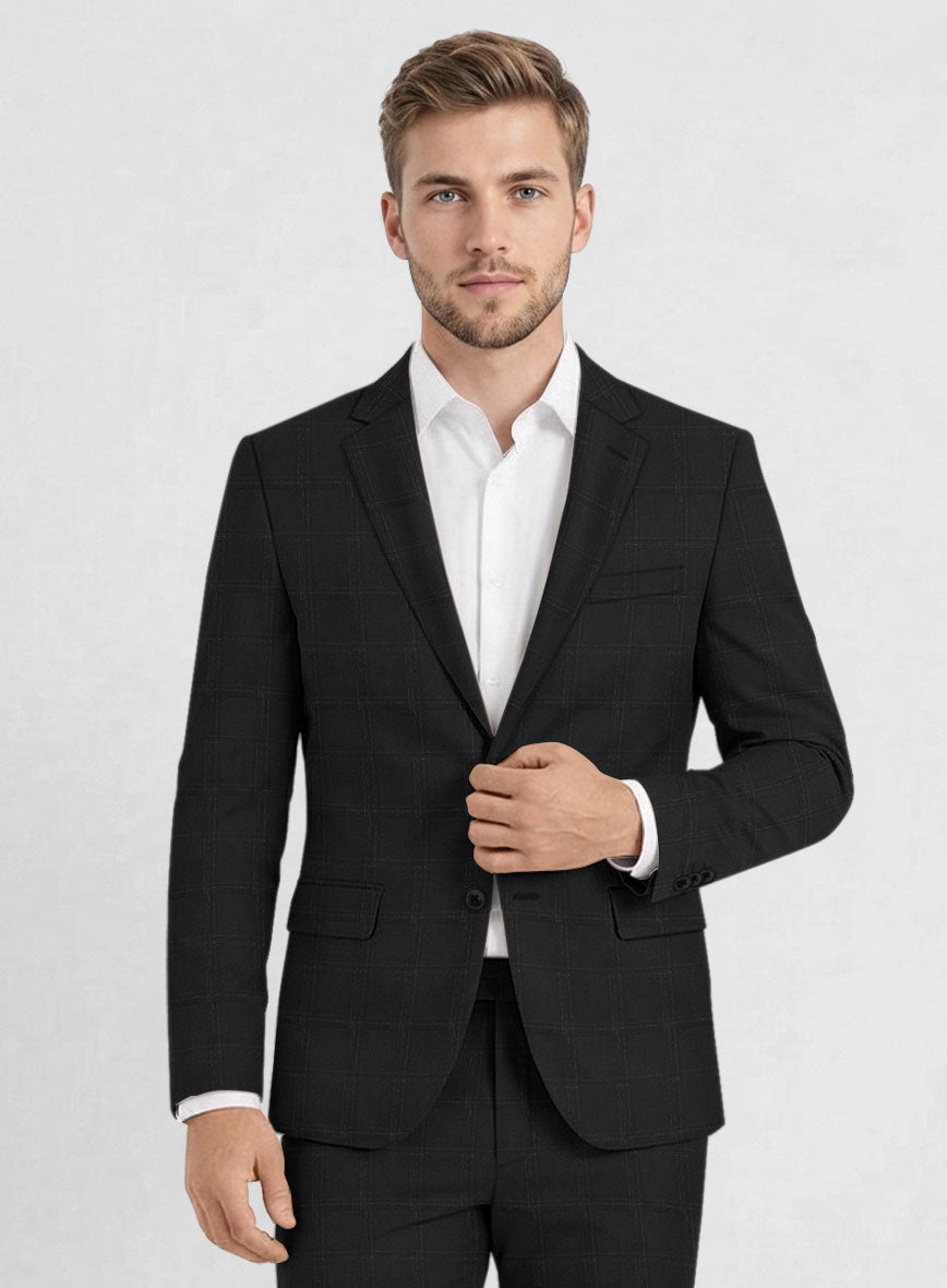 Reda Martes Black Checks Wool Jacket - StudioSuits