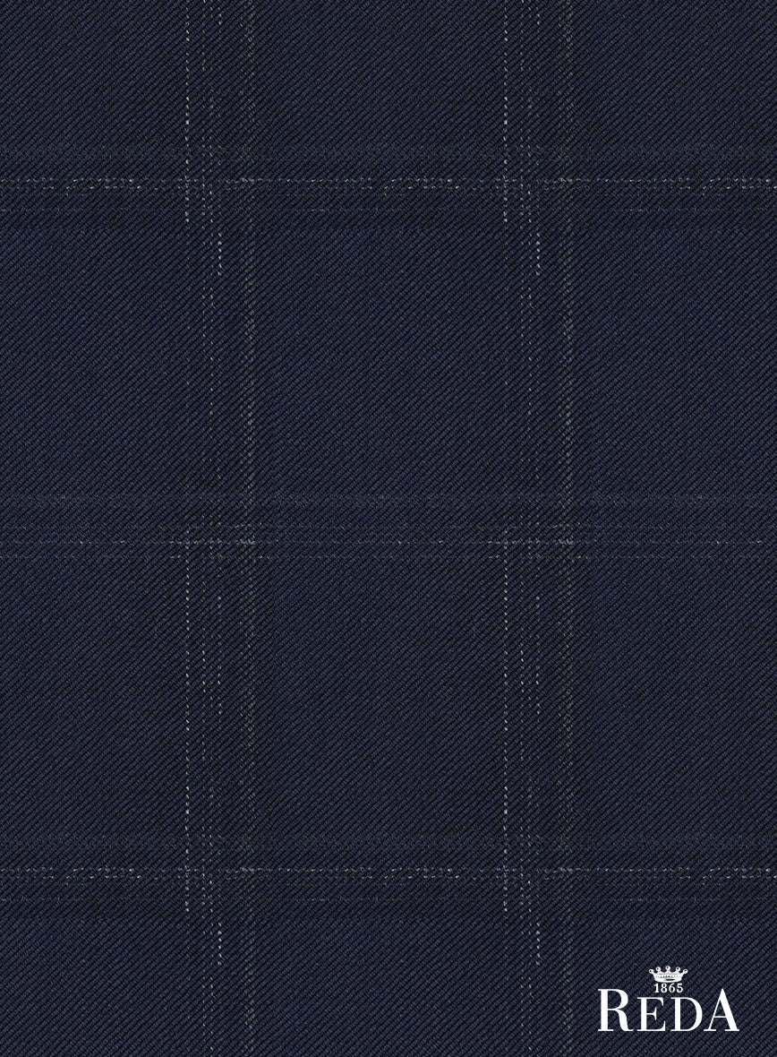 Reda Martes Blue Checks Wool Pants - StudioSuits