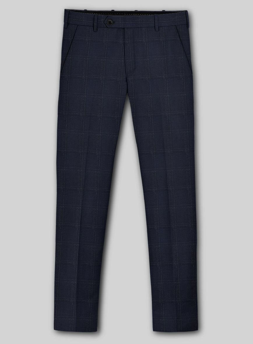 Reda Martes Blue Checks Wool Pants - StudioSuits