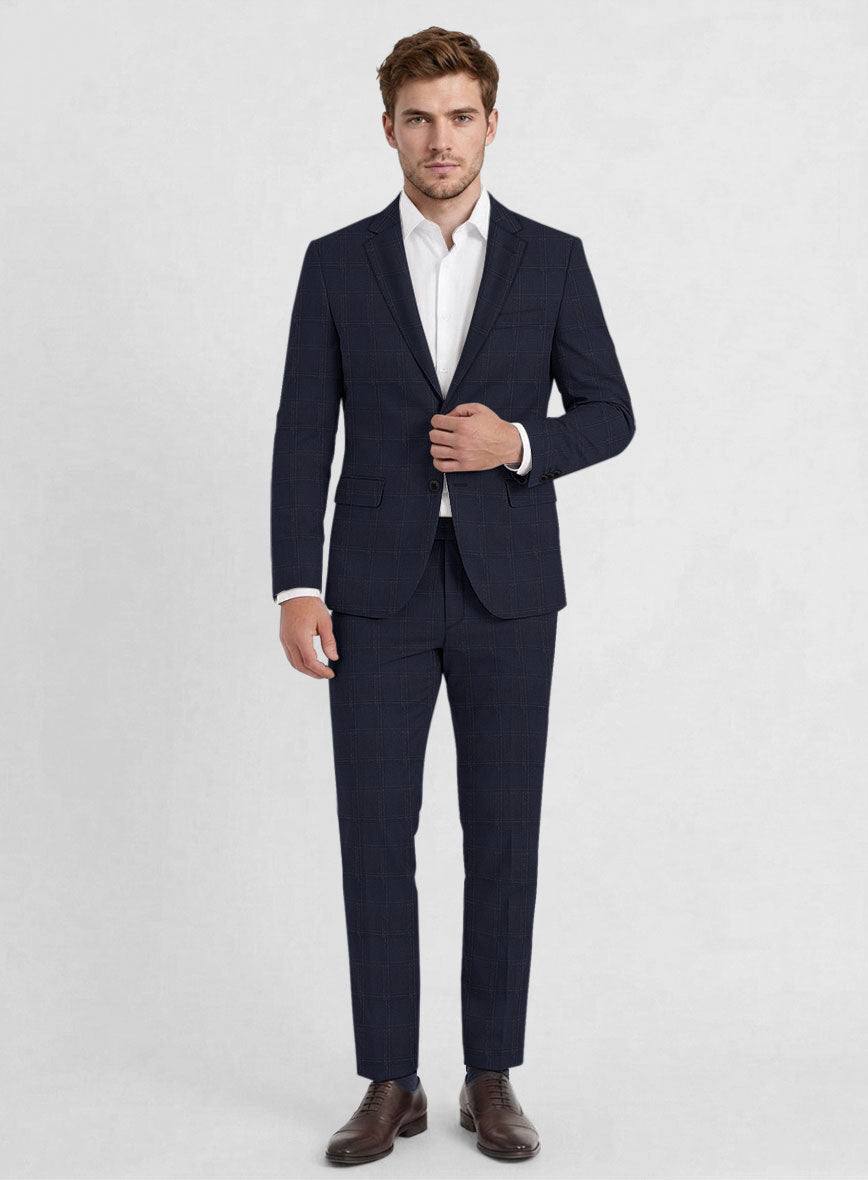 Reda Martes Blue Checks Wool Suit - StudioSuits