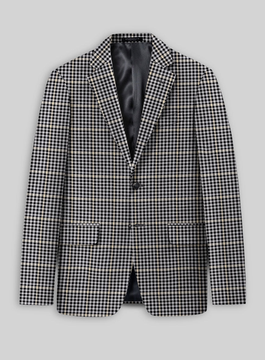 Reda Matio Black Checks Wool Jacket - StudioSuits