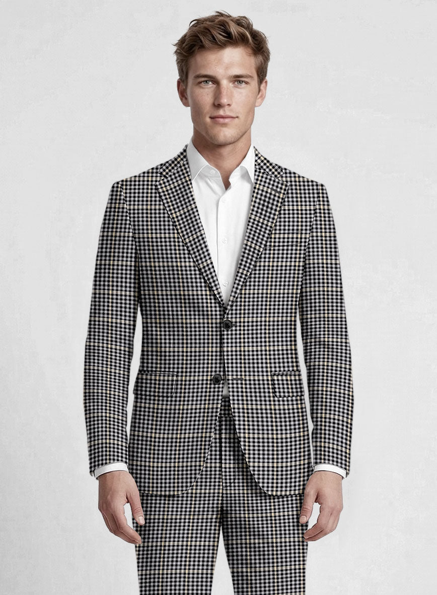 Reda Matio Black Checks Wool Jacket - StudioSuits