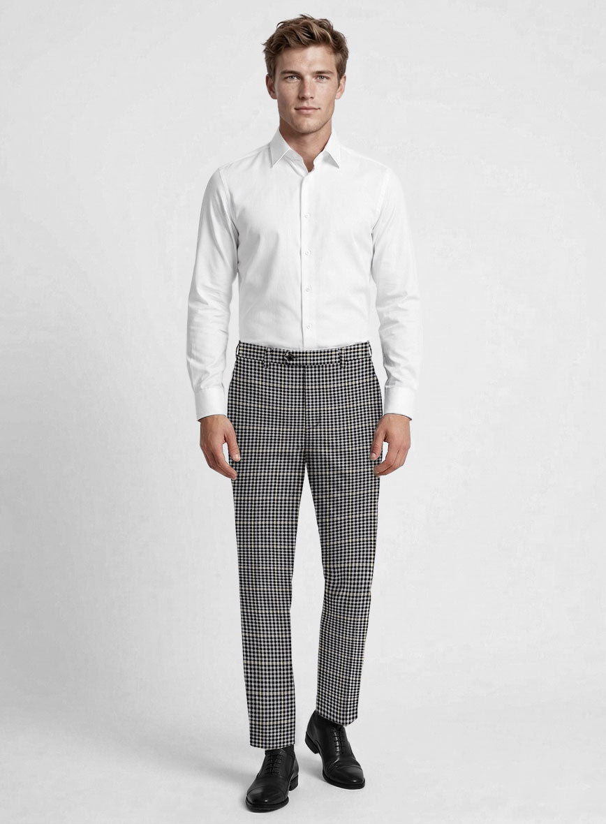Reda Matio Black Checks Wool Pants - StudioSuits