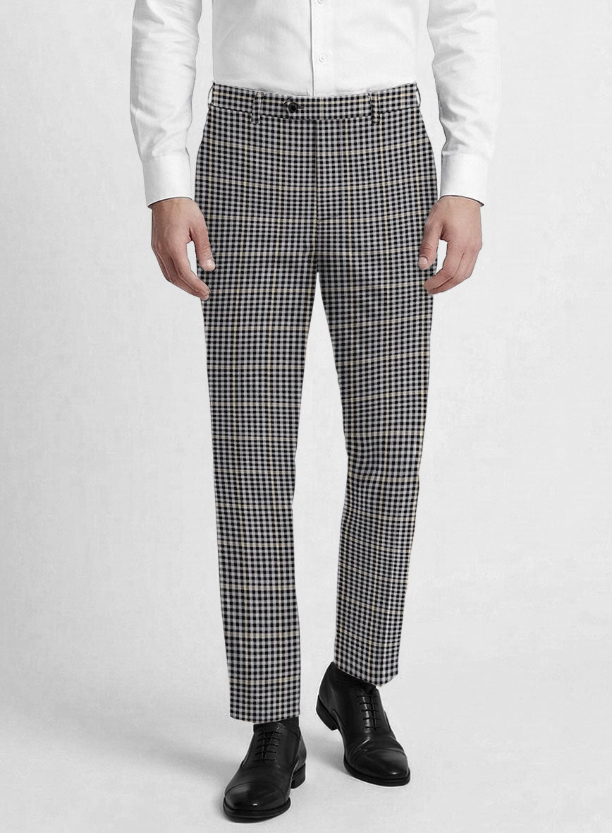 Reda Matio Black Checks Wool Pants - StudioSuits