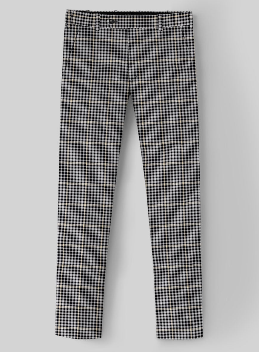 Reda Matio Black Checks Wool Pants - StudioSuits