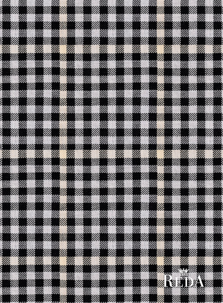 Reda Matio Black Checks Wool Pants - StudioSuits