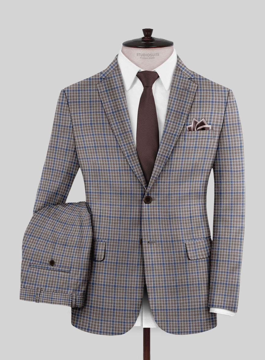 Reda Matio Brown Checks Wool Suit - StudioSuits