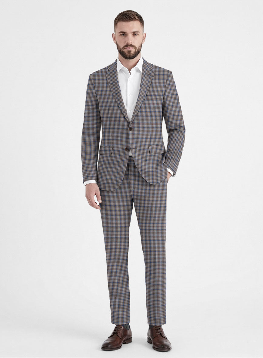 Reda Matio Brown Checks Wool Suit - StudioSuits