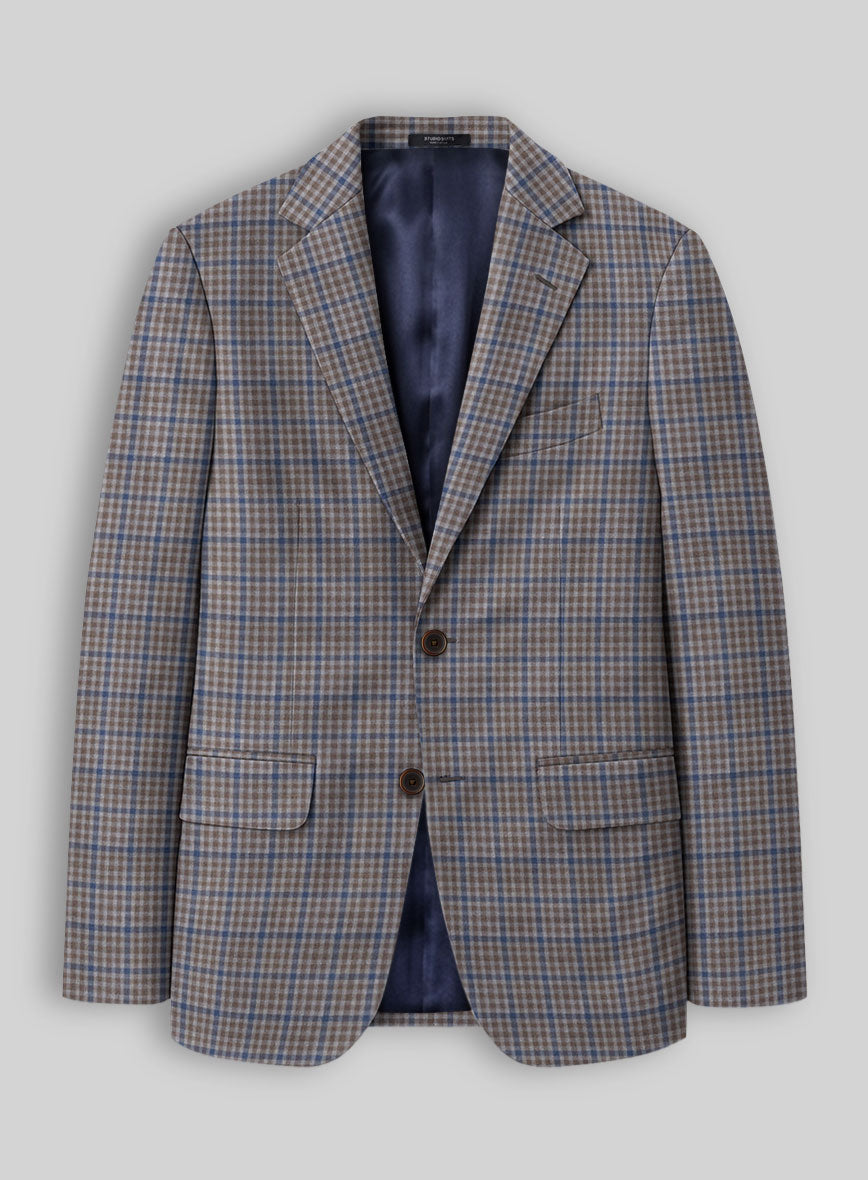 Reda Matio Brown Checks Wool Jacket - StudioSuits