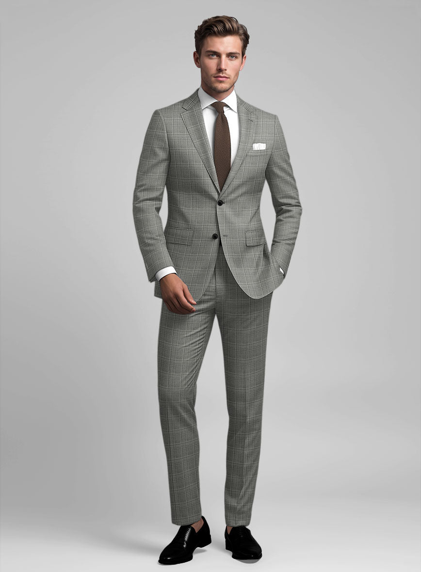 Reda Mavlox Gray Checks Wool Suit - StudioSuits