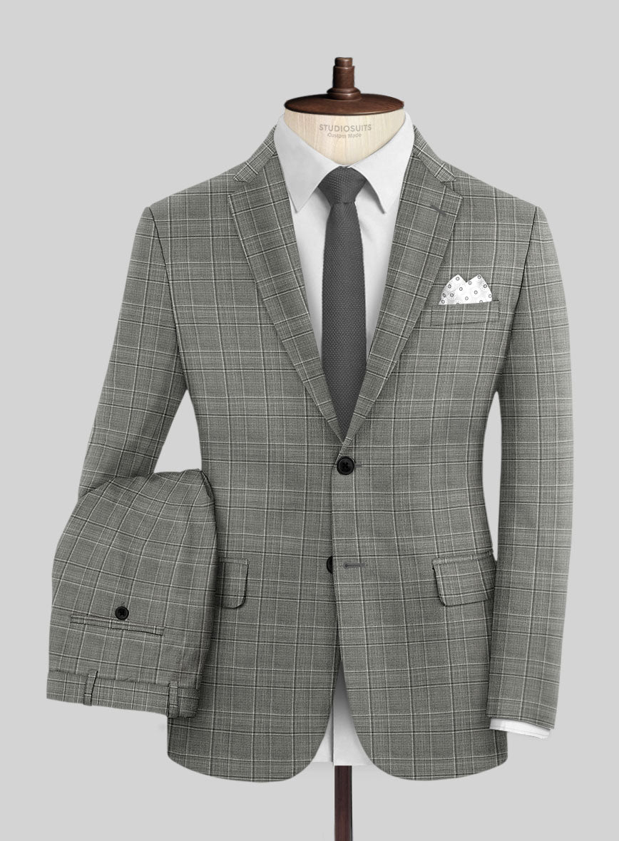 Reda Mavlox Gray Checks Wool Suit - StudioSuits