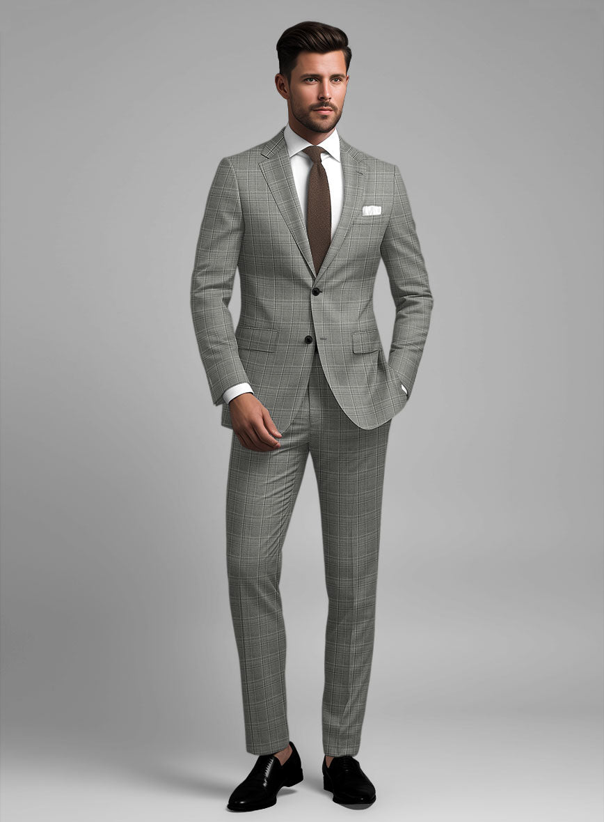 Reda Mavlox Gray Checks Wool Suit - StudioSuits