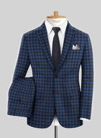 Reda Mid Blue Checks Wool Suit - StudioSuits