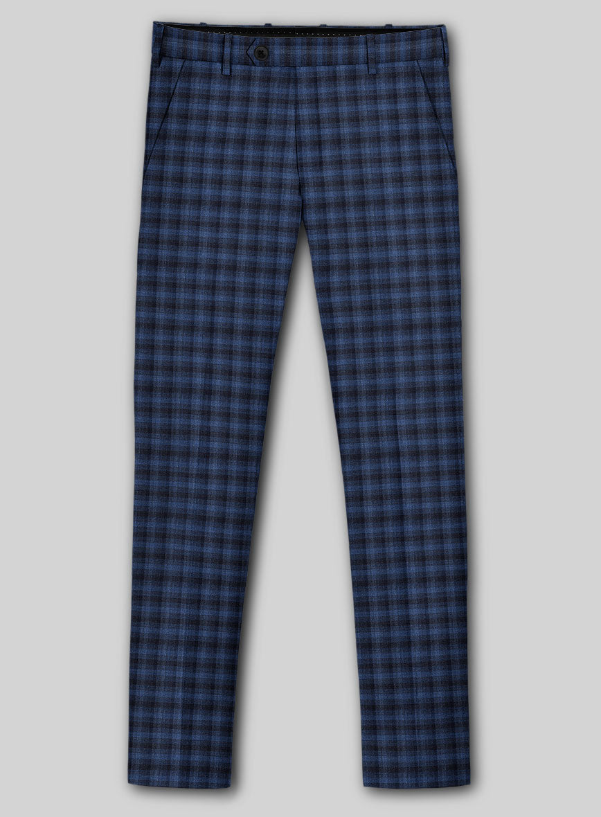 Reda Mid Blue Checks Wool Suit - StudioSuits