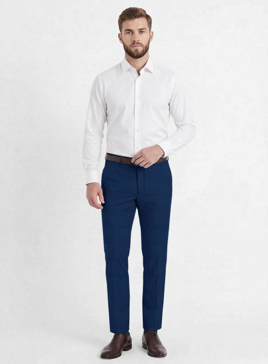 Reda Ocean Blue Wool Pants - StudioSuits