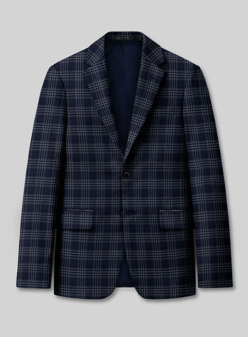 Reda Omiji Blue Checks Wool Jacket - StudioSuits