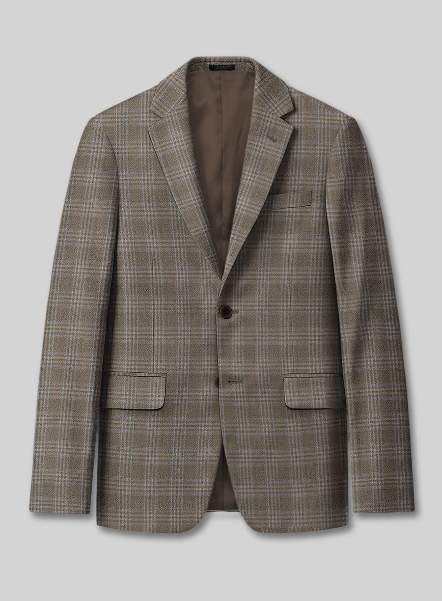 Reda Omiji Brown Checks Wool Jacket - StudioSuits