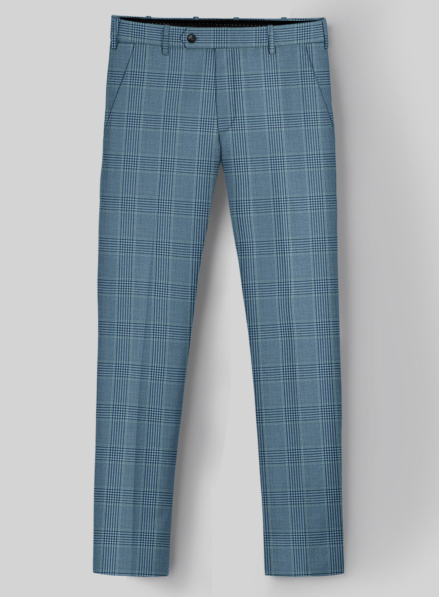 Reda Pacific Blue Checks Wool Suit - StudioSuits