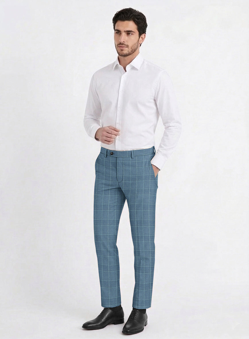 Reda Pacific Blue Checks Wool Suit - StudioSuits