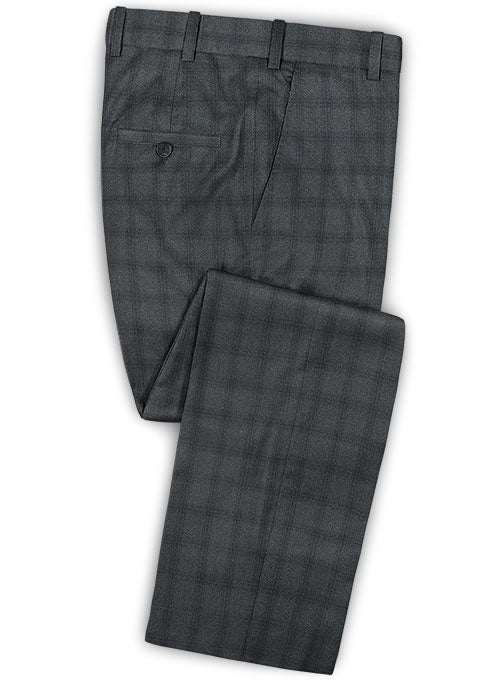 Reda Pied Gray Wool Pants - StudioSuits