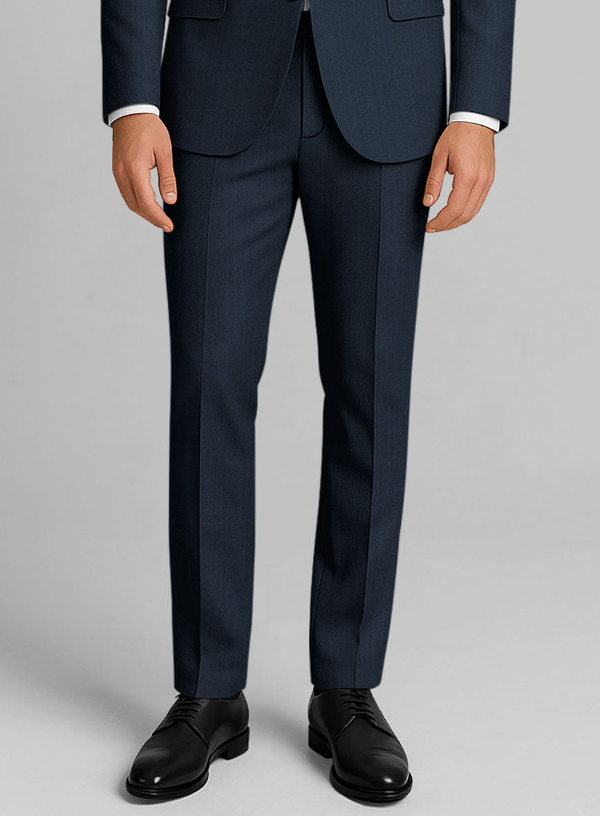 Reda Seal Blue Pure Wool Pants - StudioSuits