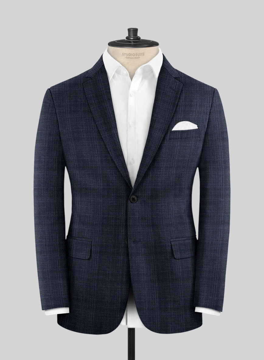 Reda Stibal Blue Checks Wool Jacket - StudioSuits