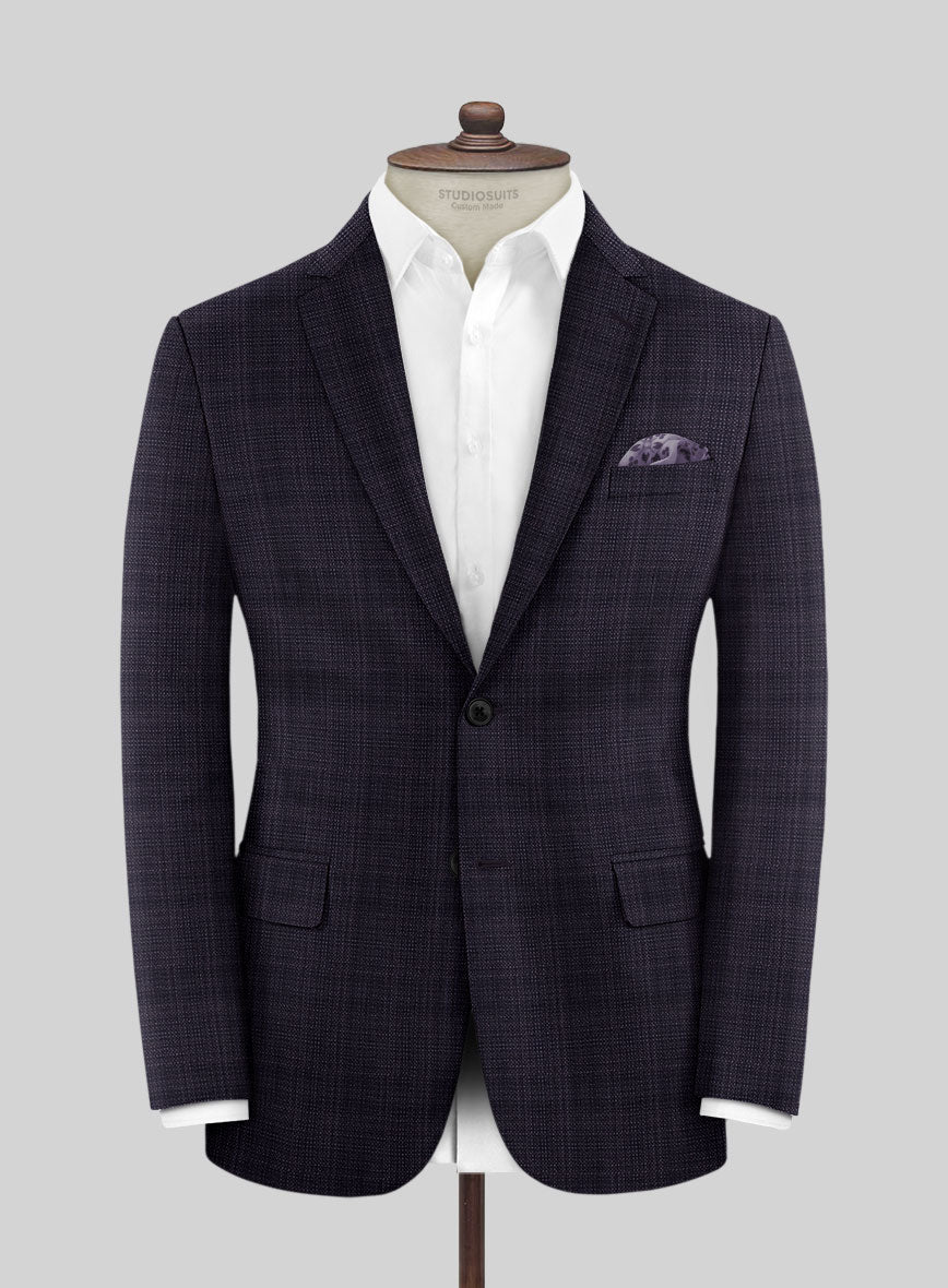 Reda Stibal Purple Checks Wool Jacket - StudioSuits