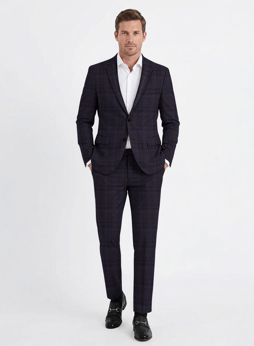 Reda Stibal Purple Checks Wool Suit - StudioSuits