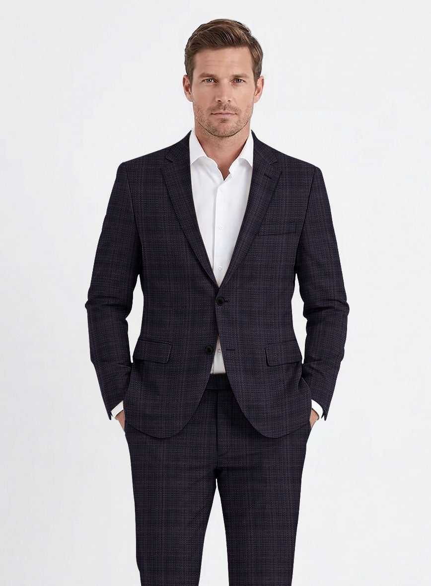 Reda Stibal Purple Checks Wool Suit - StudioSuits