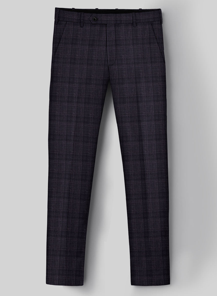 Reda Stibal Purple Checks Wool Pants - StudioSuits