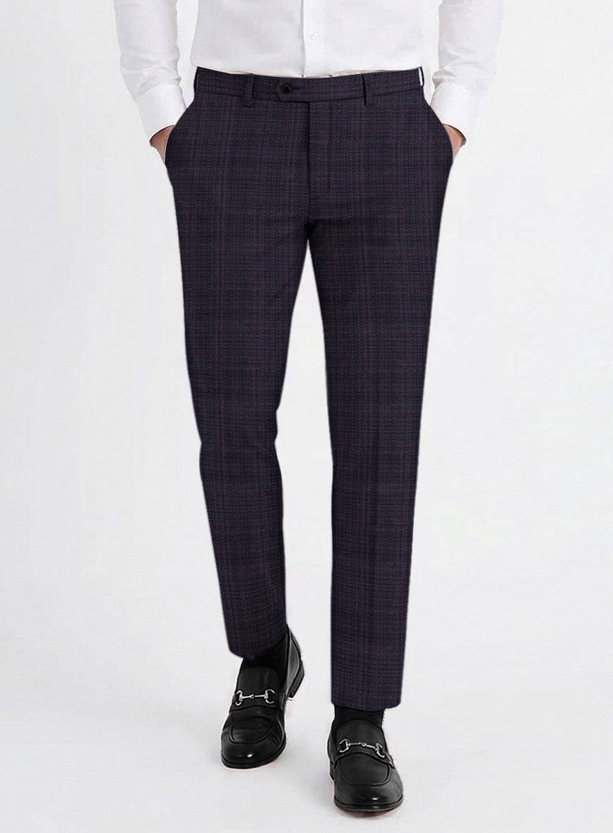 Reda Stibal Purple Checks Wool Suit - StudioSuits