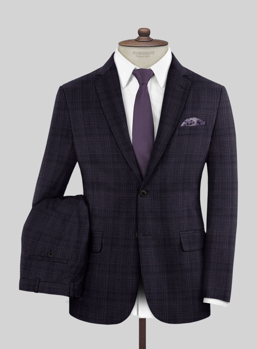 Reda Stibal Purple Checks Wool Suit - StudioSuits