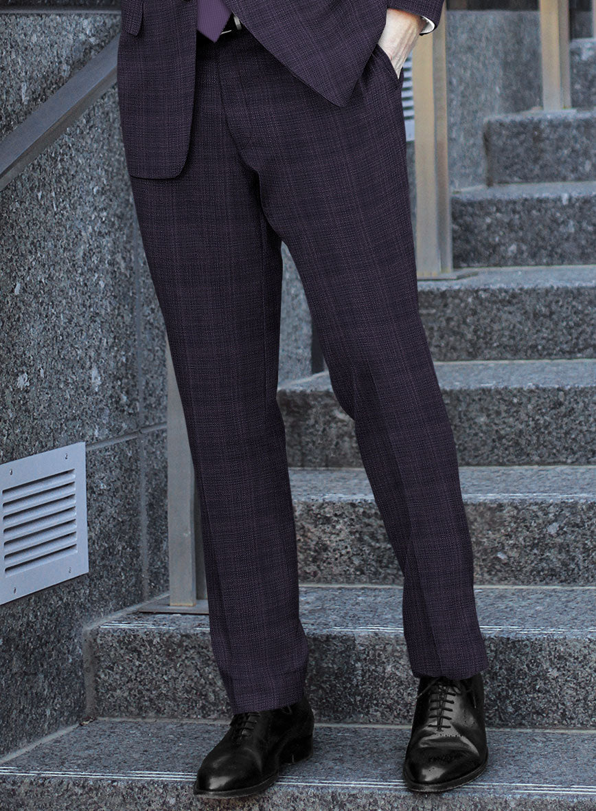 Reda Stibal Purple Checks Wool Suit - StudioSuits