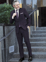 Reda Stibal Purple Checks Wool Suit - StudioSuits