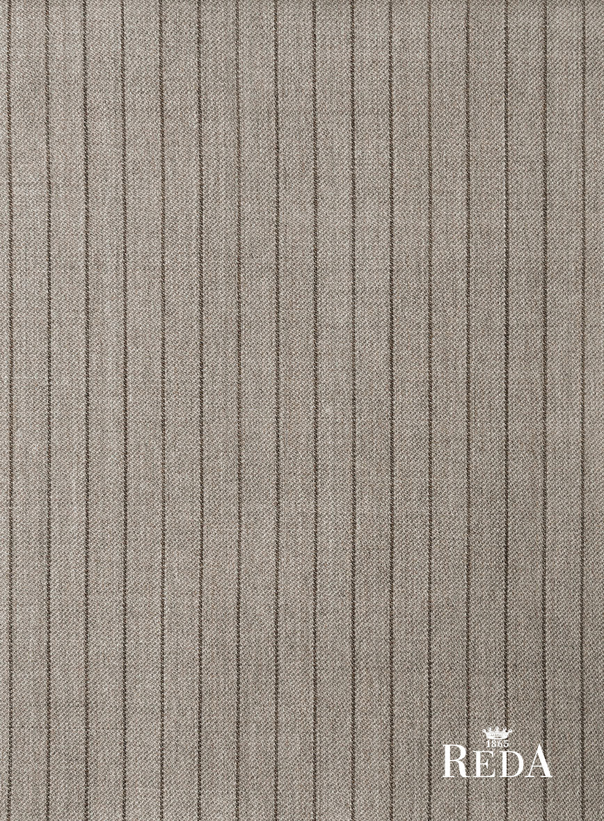 Reda Tibaro Brown Stripe Wool Jacket - StudioSuits