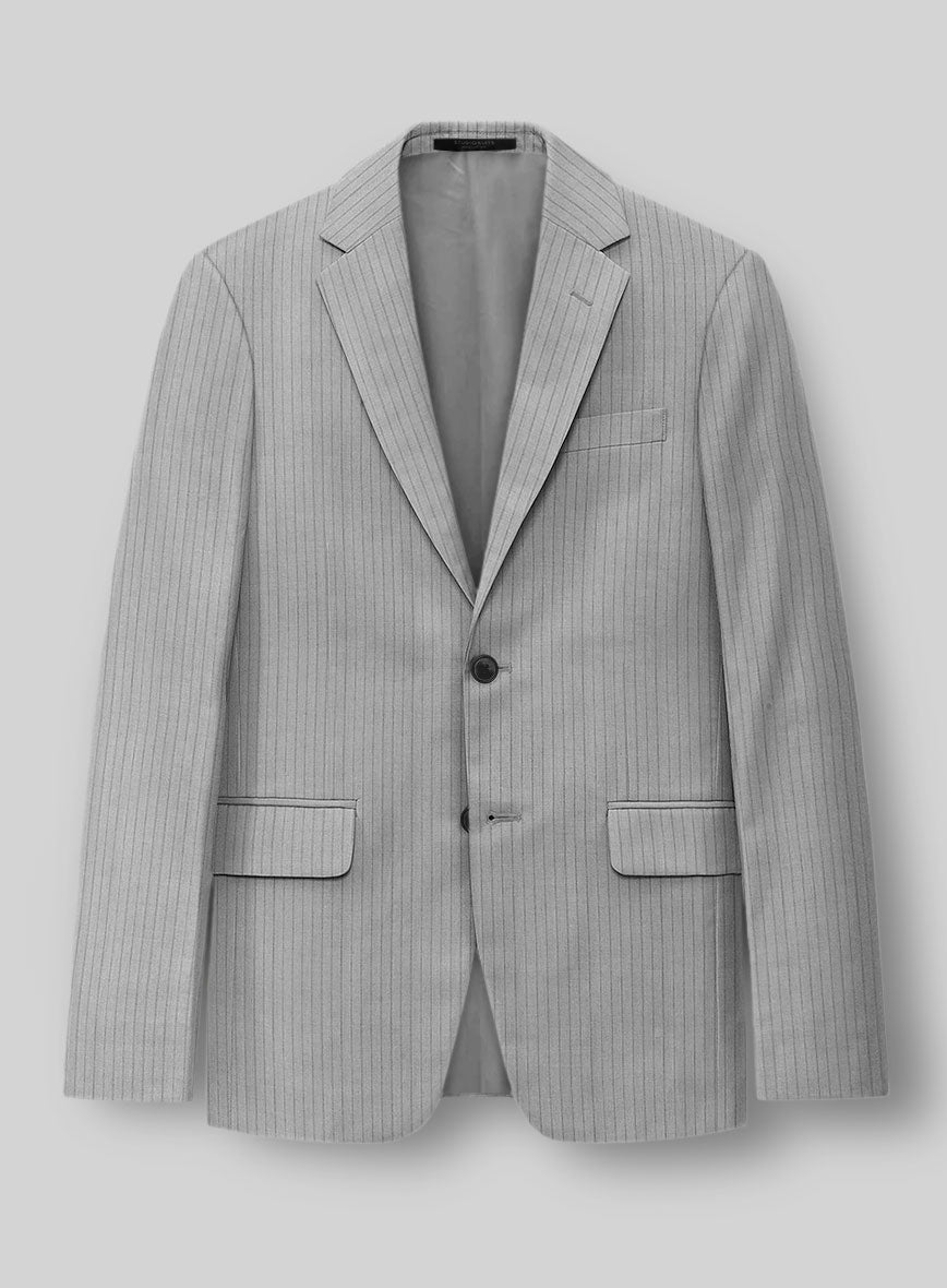 Reda Tibaro Gray Stripe Wool Jacket - StudioSuits